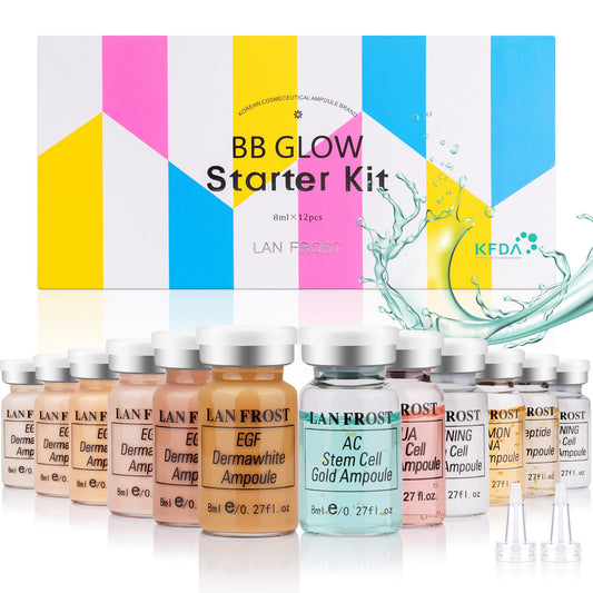 BB Glow Starter Kit Skin Treatment Starter Kit BB Glow Pigments and Vial Facial Serum Kit Hyaluronic Acid Ampoule and Essence Foundation Der Skin Care Serum
