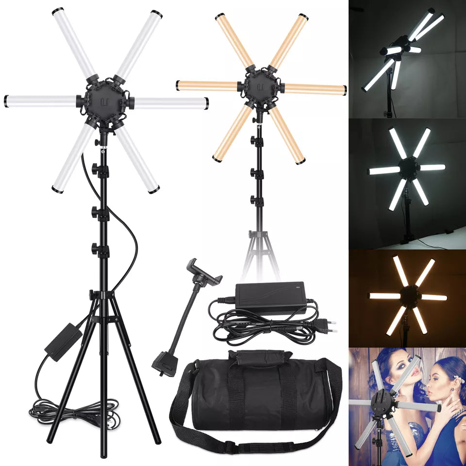 BeautyNeeds - Hoge kwaliteit kleine 6-arms sterlamp LED-fotografische videoringlicht